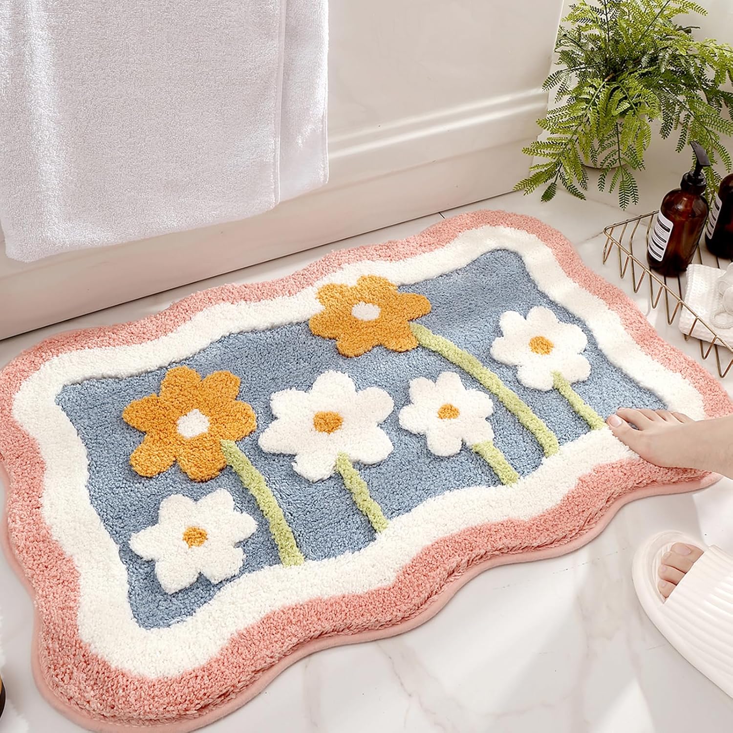 Home Bathroom Tub - Kaymaz Yumuşak Suni Yün Halı Hızlı