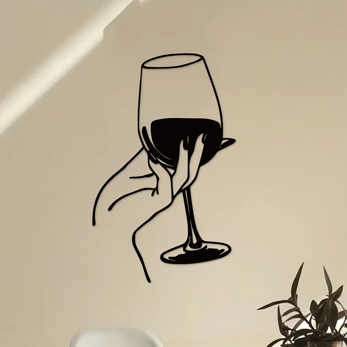 Home Goods Bathroom - Şarap Sevgilisi Bayan El Metal Duvar
