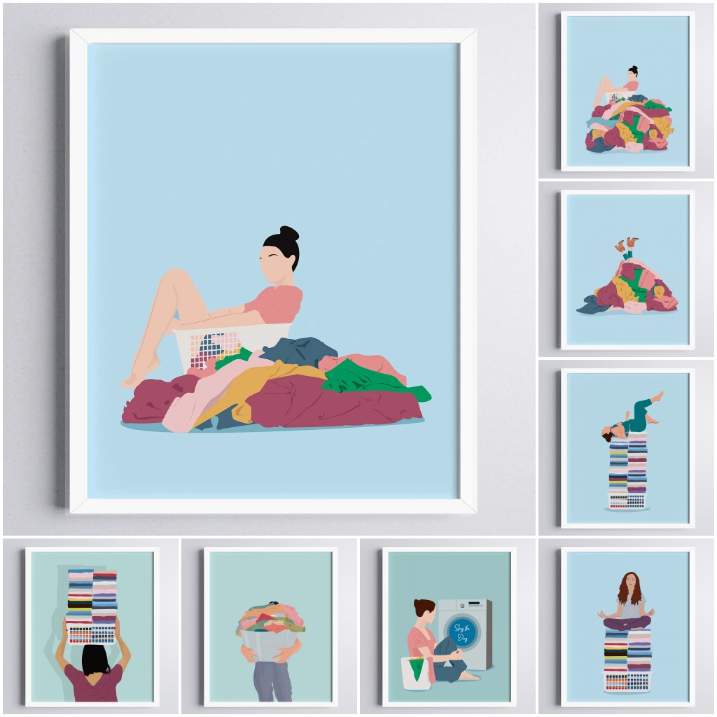Home Bathroom Colors - 2026 Pastel Renkler Sanat Baskısı Çamaşır