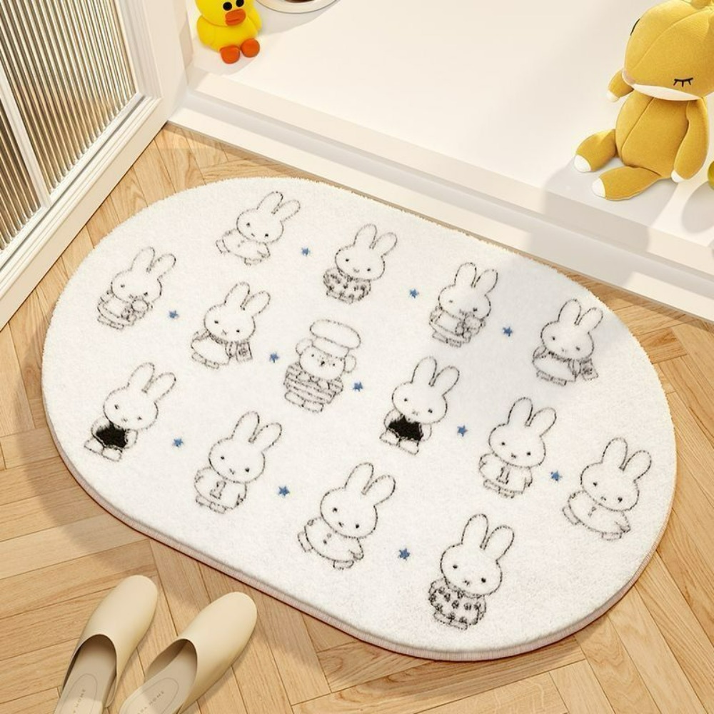 Home Goods Bathroom Mats - Miffy Karikatür Zemin Mat Yumuşak Taklit