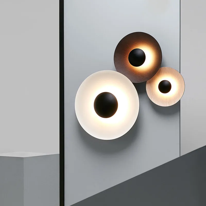 Home Bathroom Lighting Design - Yuvarlak İskandinav duvar Led lamba Modern