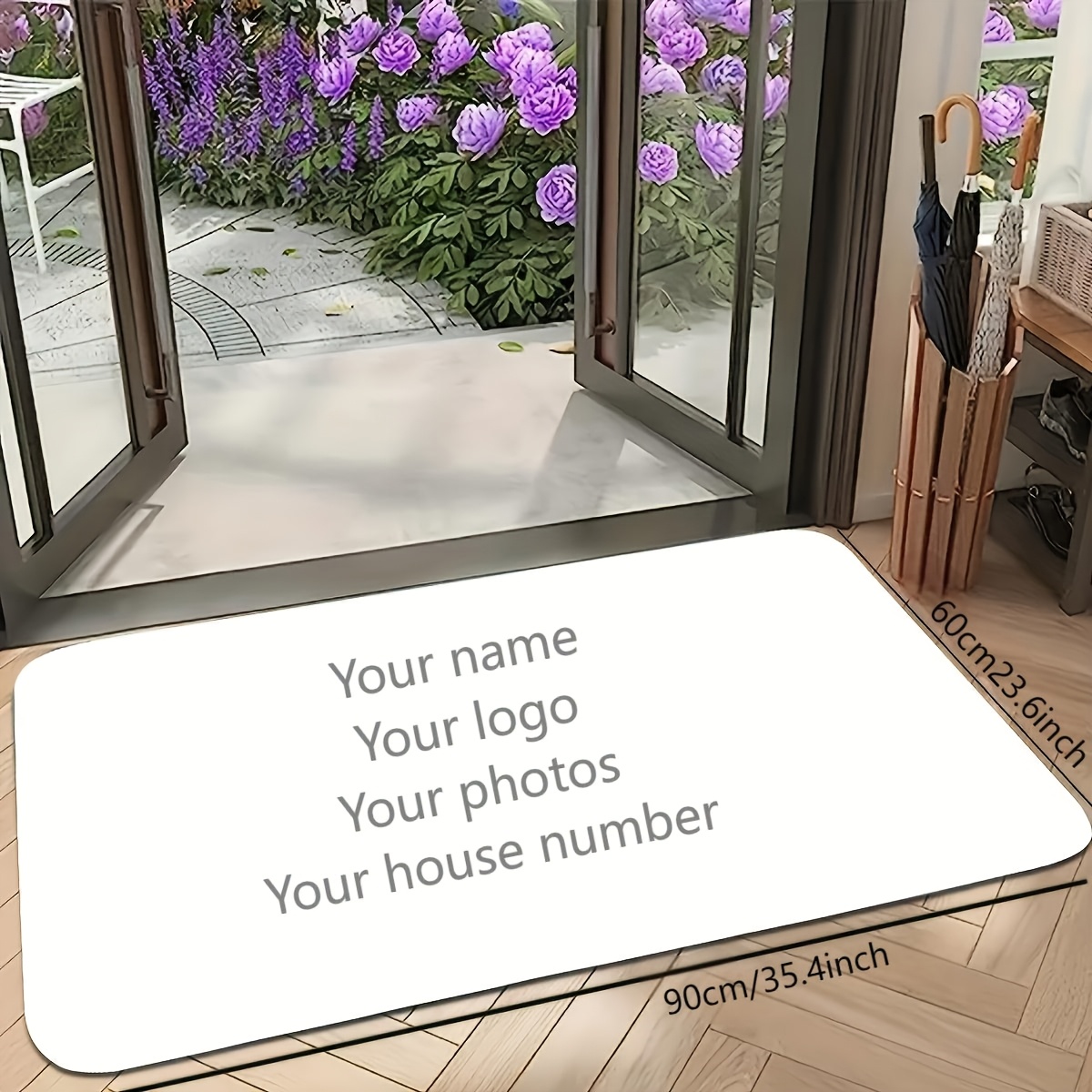 Home Bathroom Name - Özelleştirilebilir DIY Mat Giriş Paspas Ev