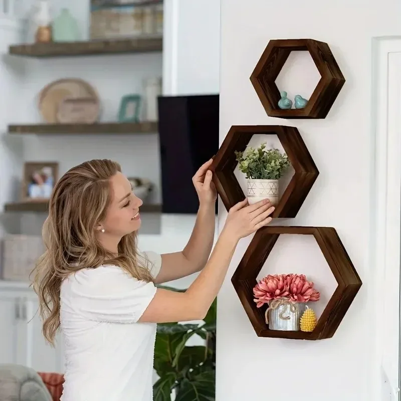 Home Bathroom Shelf - En Yeni Modeller Altıgen Yüzer Duvar