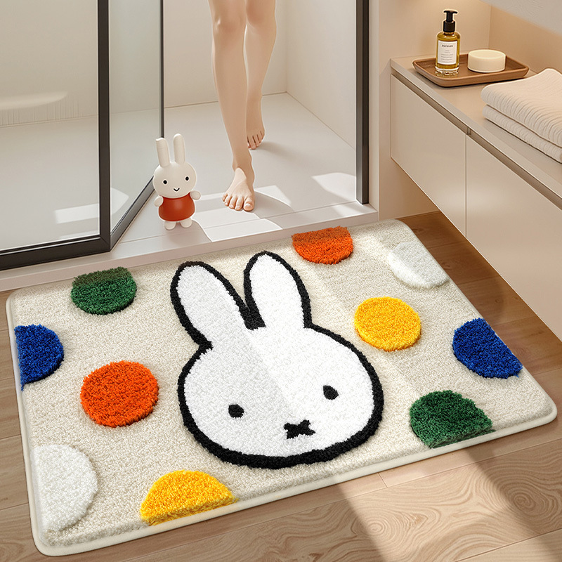 Home Goods Bathroom Mats - Kawaii Miffy Zemin Mat Karikatür Miffy