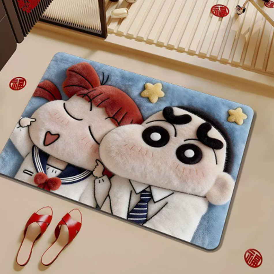 Home Goods Bathroom Mats - 2027 Karikatür Diatomlu Toprak Banyo Paspası