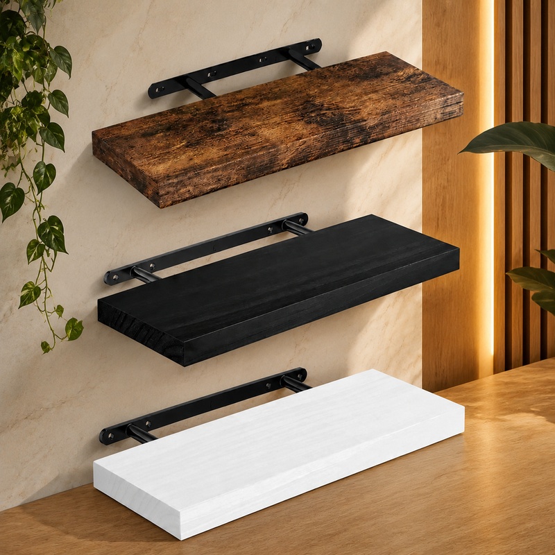 Home Bathroom Shelf - Dayanıklı Yüzer Duvar Rafı, Mutfak, Banyo,