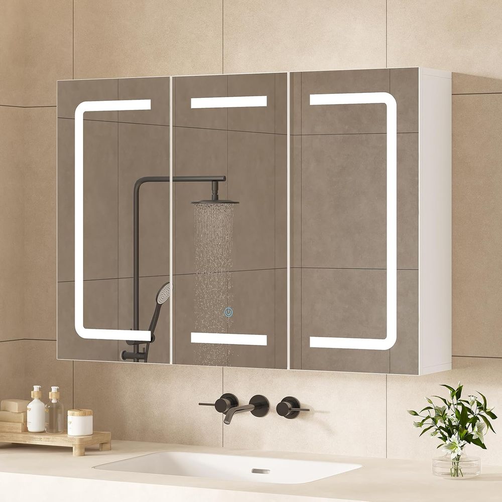 Home Bathroom Mirror - Aynalı İlaç Dolabı Düzenleyici, Işıklı ve