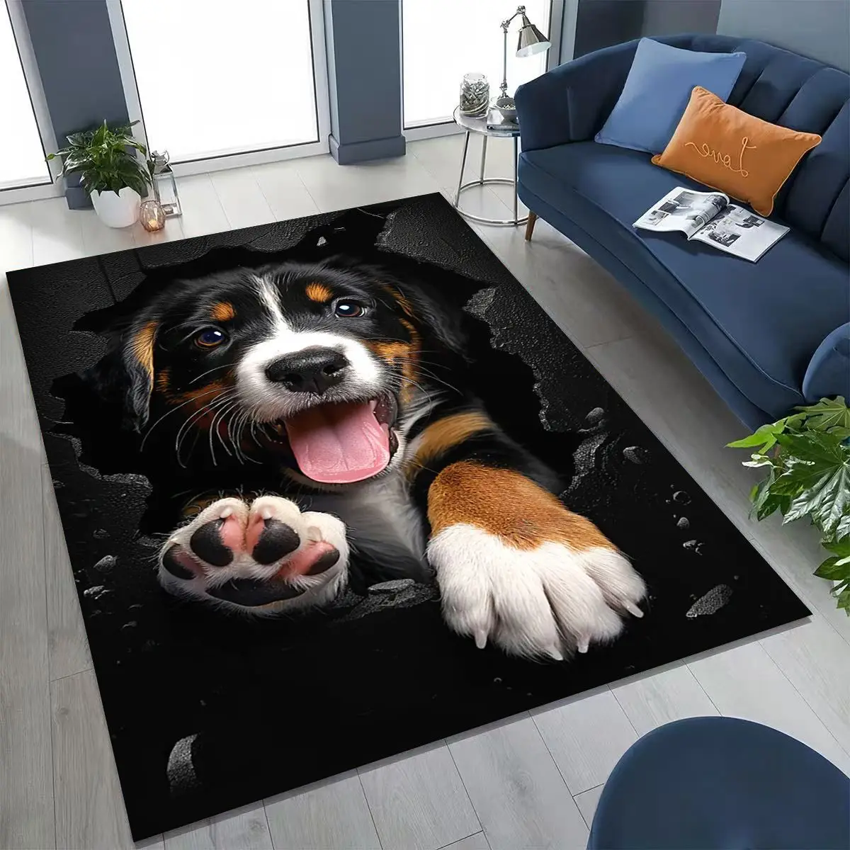 Home Bathroom Break - 3D İllüzyon Kırıcı Duvar Köpek Halısı