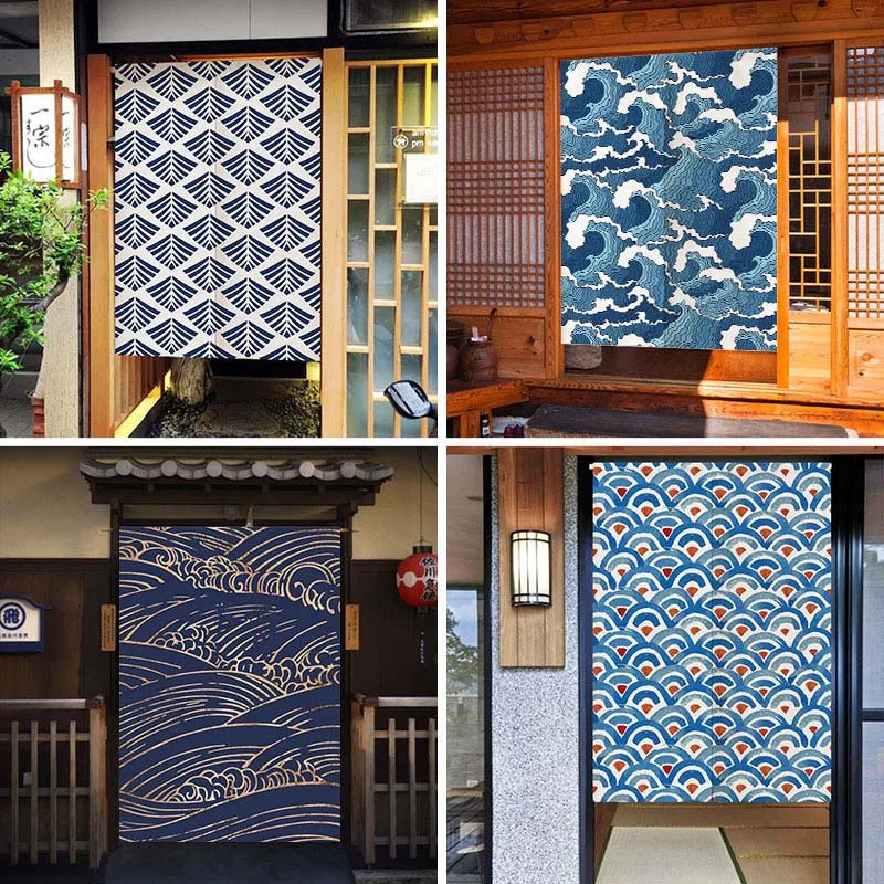 Japan Bathroom.Home - VIKAMA Ukiyo-E Büyük Dalga'dan Esinlenen Noren