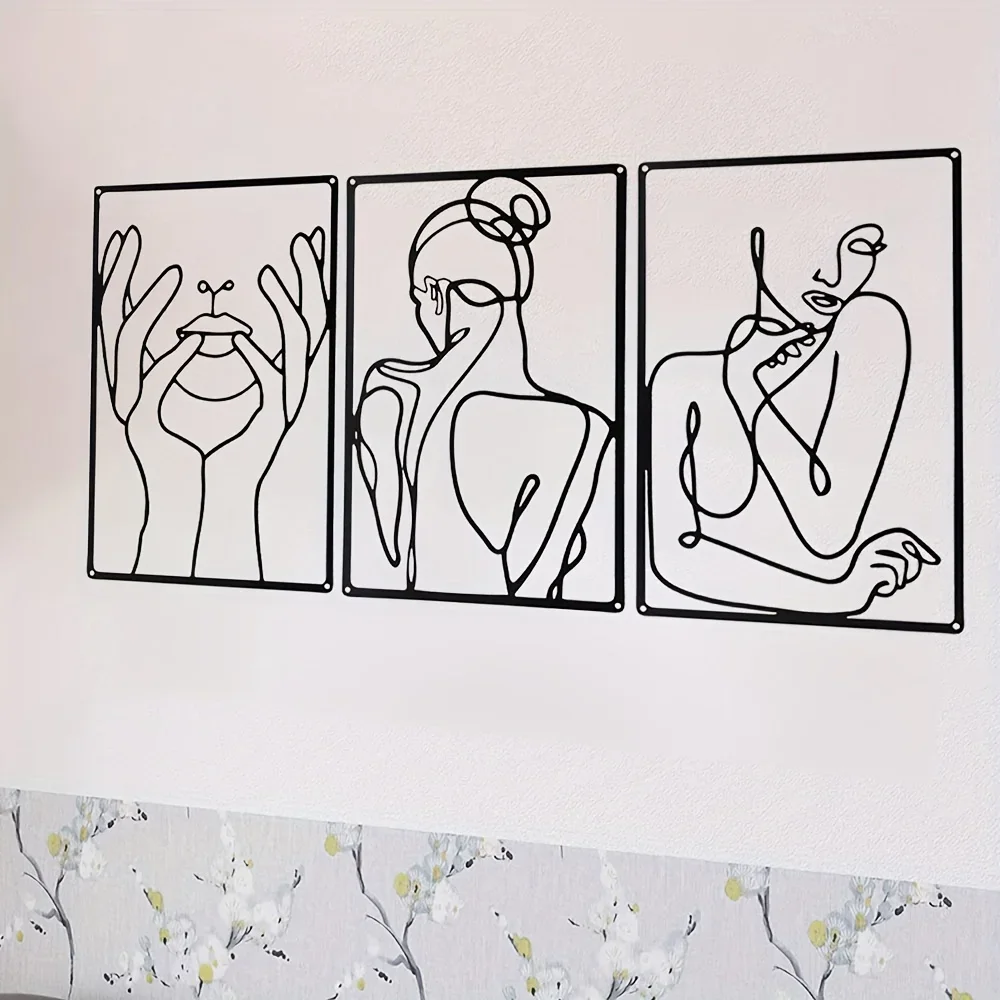 3 adet çarpıcı çizgi çizim dek - Home Goods Bathroom incelemesi ve fiyatı