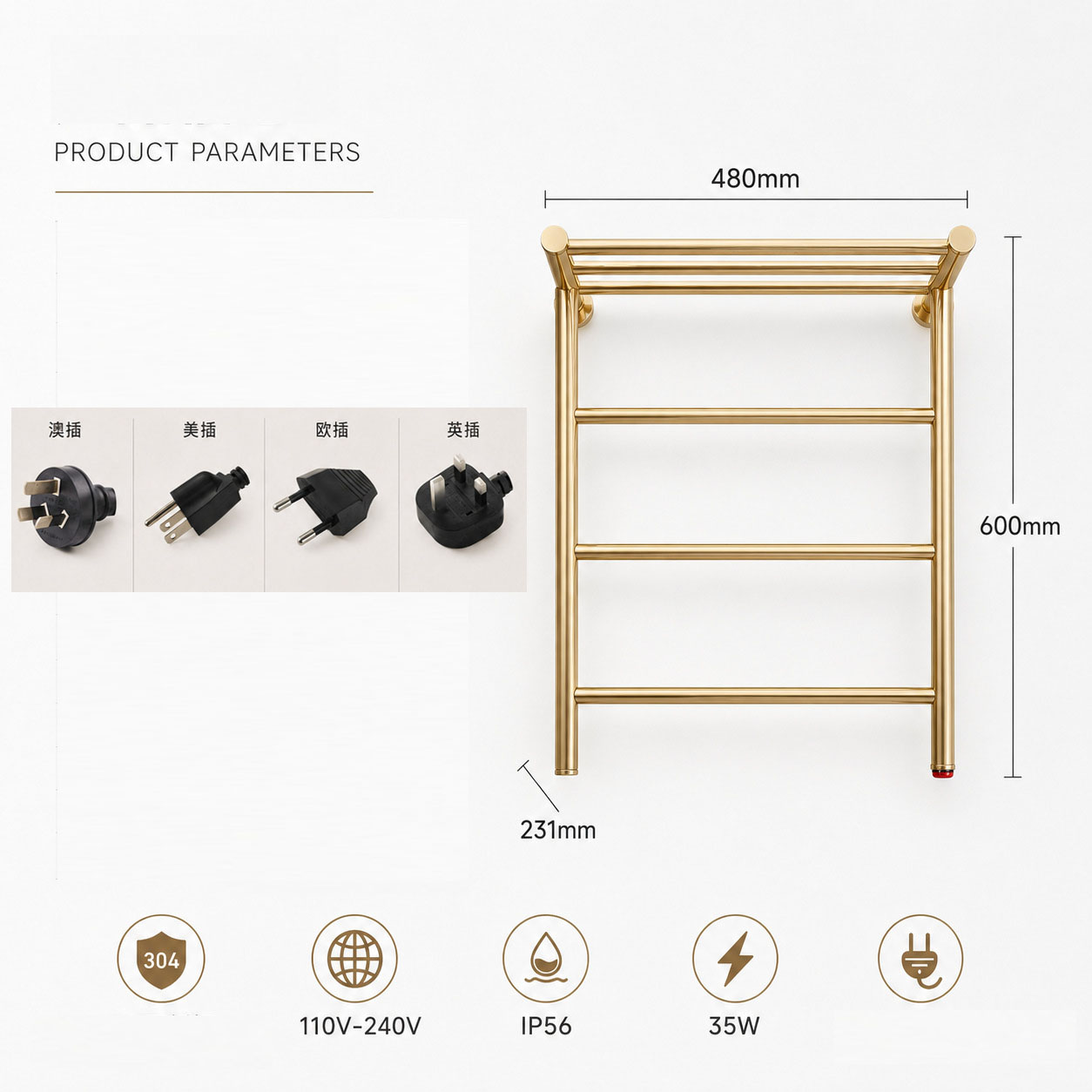 2026 Yeni Altın Duvara Monte E - Home Bathroom Shelf incelemesi ve fiyatı