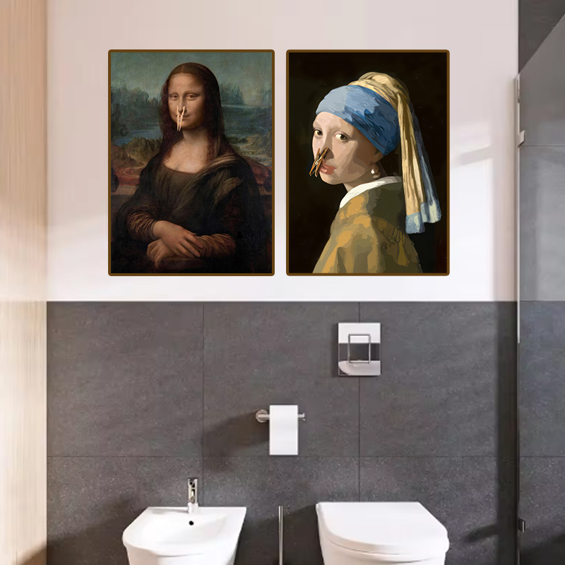 1 adet Komik Soyut Banyo Tuval - Home Bathroom Design incelemesi ve fiyatı